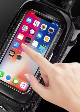Sacoche de Cadre Avant Vélo Étanche avec Support Téléphone
