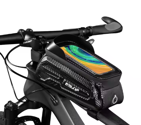 Sacoche de Cadre Avant Vélo Étanche avec Support Téléphone